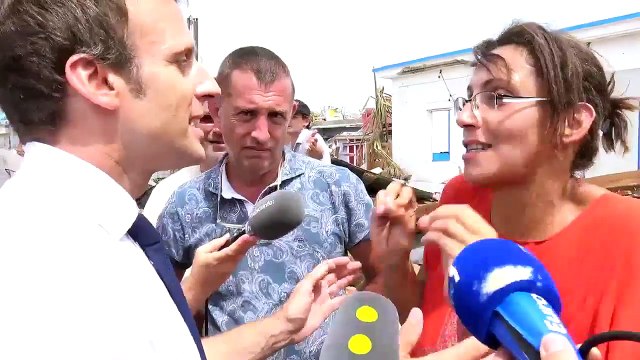 Echange musclé entre Macron et une sinistrée de Saint-Martin