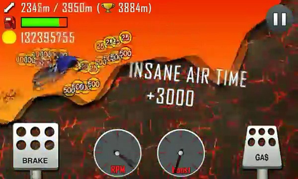 Hill Climb Racing Volcano 3915 meters on snowmobile