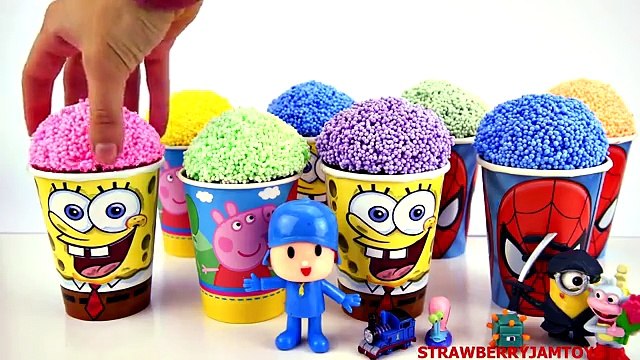 Dessin animé des œufs gelé porc jouer vase homme araignée jouets Doh Goo Minecraft Peppa surprise Strawbe