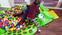 BALL PIT IN OUR HOUSE ! Jumping and Having Fun-Inflatable Toys Kids