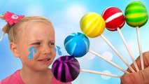 Bad Kid with Tantrum and Crying for Lollipops Little Babies Learn Colors