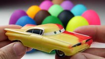 LEARN COLORS for Children w/ Play Doh Surprise Eggs Spiderman Cars 2 HULK McQueen Toys Pla