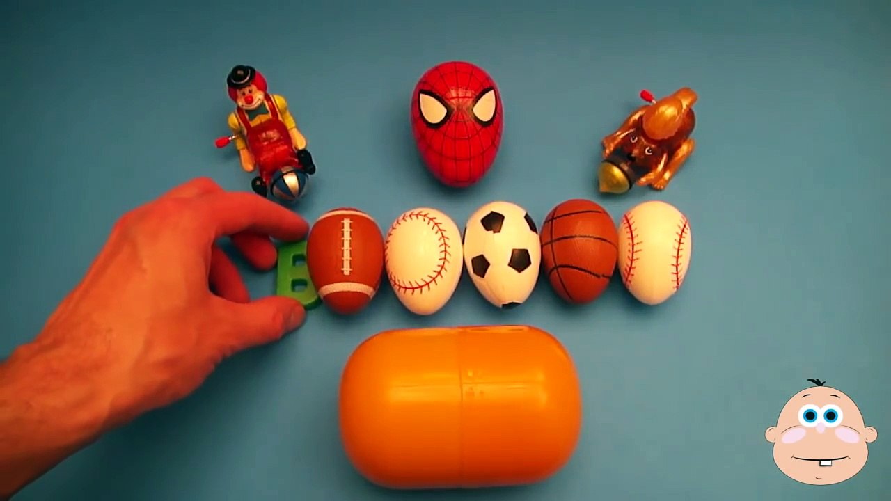 Kinder Surprise Egg Learn-A-Word! Spelling Sports! Lesson 7 (Teaching Letters Opening Eggs)