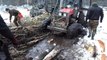 Belarus Mtz 892 forestry tror stuck in mud, saving with Mtz 1025