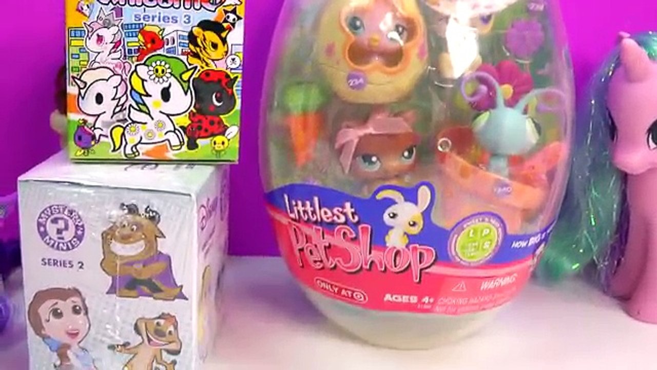 Lisa Frank Easter Egg Surprise + LPS Littlest Pet Shop Toy Unboxing with MLP Princess Luna