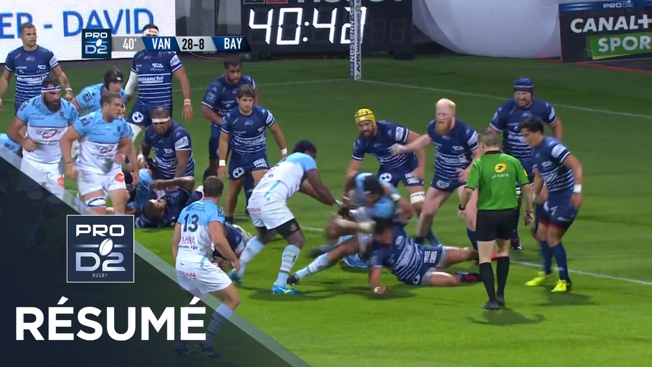 PRO D2 - Résumé Vannes-Bayonne: 38-22- J5 - Saison 2017/2018