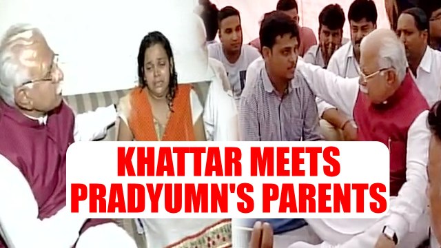 Gurugram School Incident : Haryana CM Manoharlal Khattar meets Pradyumn's parents | Oneindia News