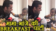 Salman Khan - Ahil Sharma ENJOYING Breakfast LONDON; Watch Video | FilmiBeat