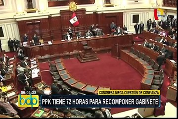 PPK tiene 72 horas para recomponer el Gabinete Ministerial