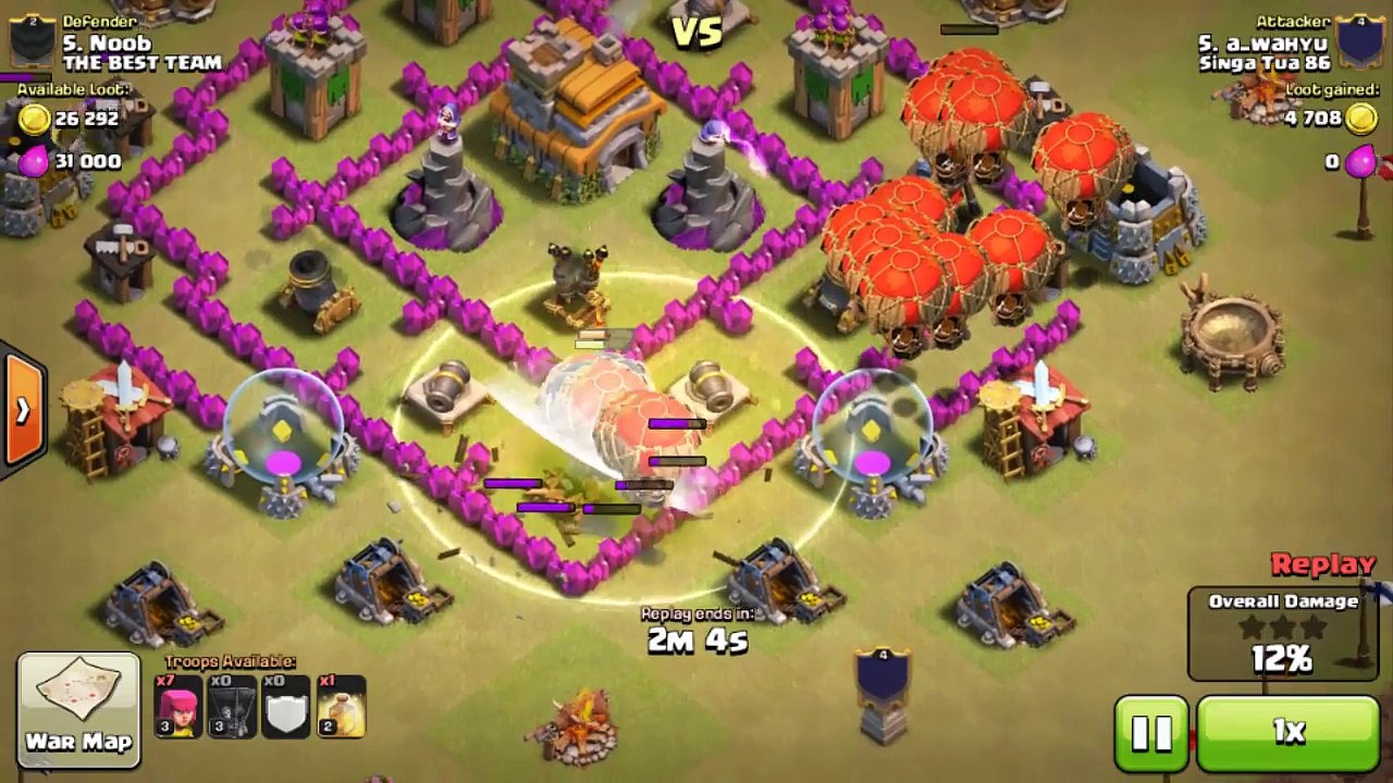 3 Stars Clan War (TH6 VS TH7): #4 Full Balloon Attack Strategy for Town Hall 6