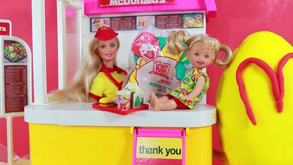 McDonalds Happy Meal Barbie Playset & Vintage McDonalds Food Toys Magic Color Change Play-Doh Egg