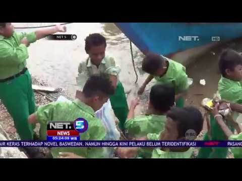 Anak anak Bergotong Royong Bersihkan Sampah di Sungai - NET5