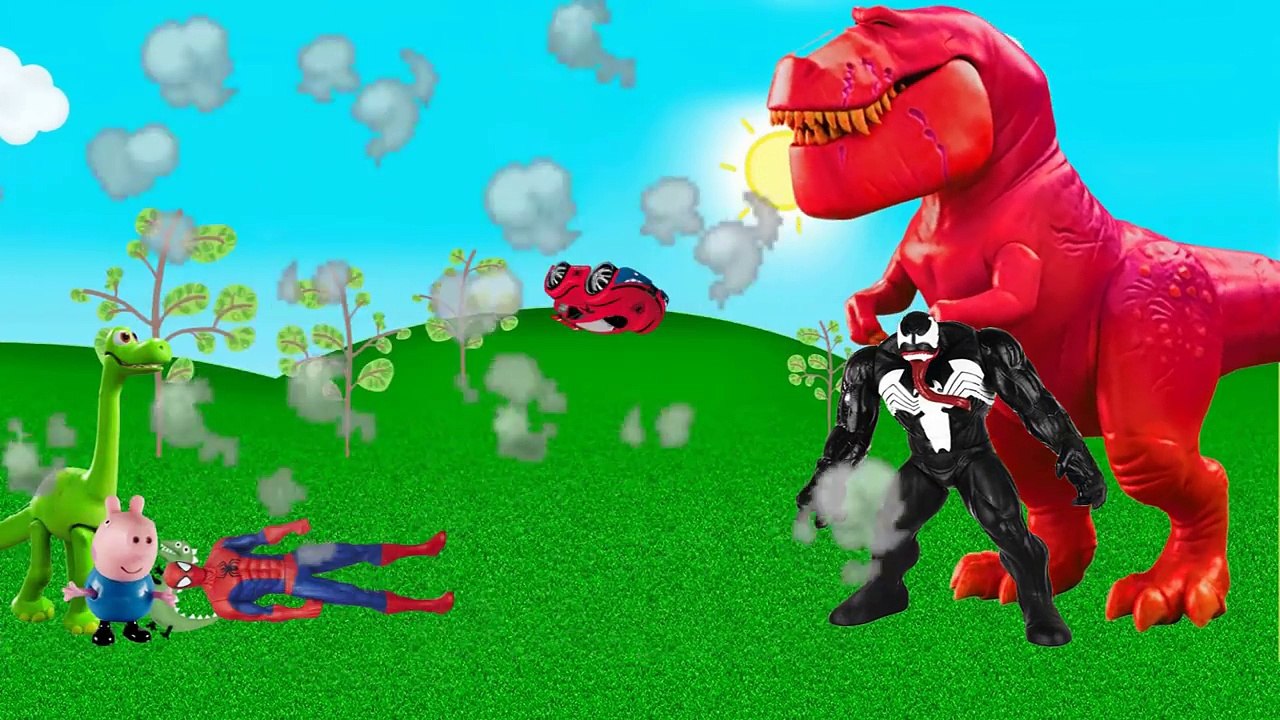 Peppa Pig George Pig Bom DInossauro spiderman homem aranha Vs Venom dinossauro Venom TOTOYKIDS