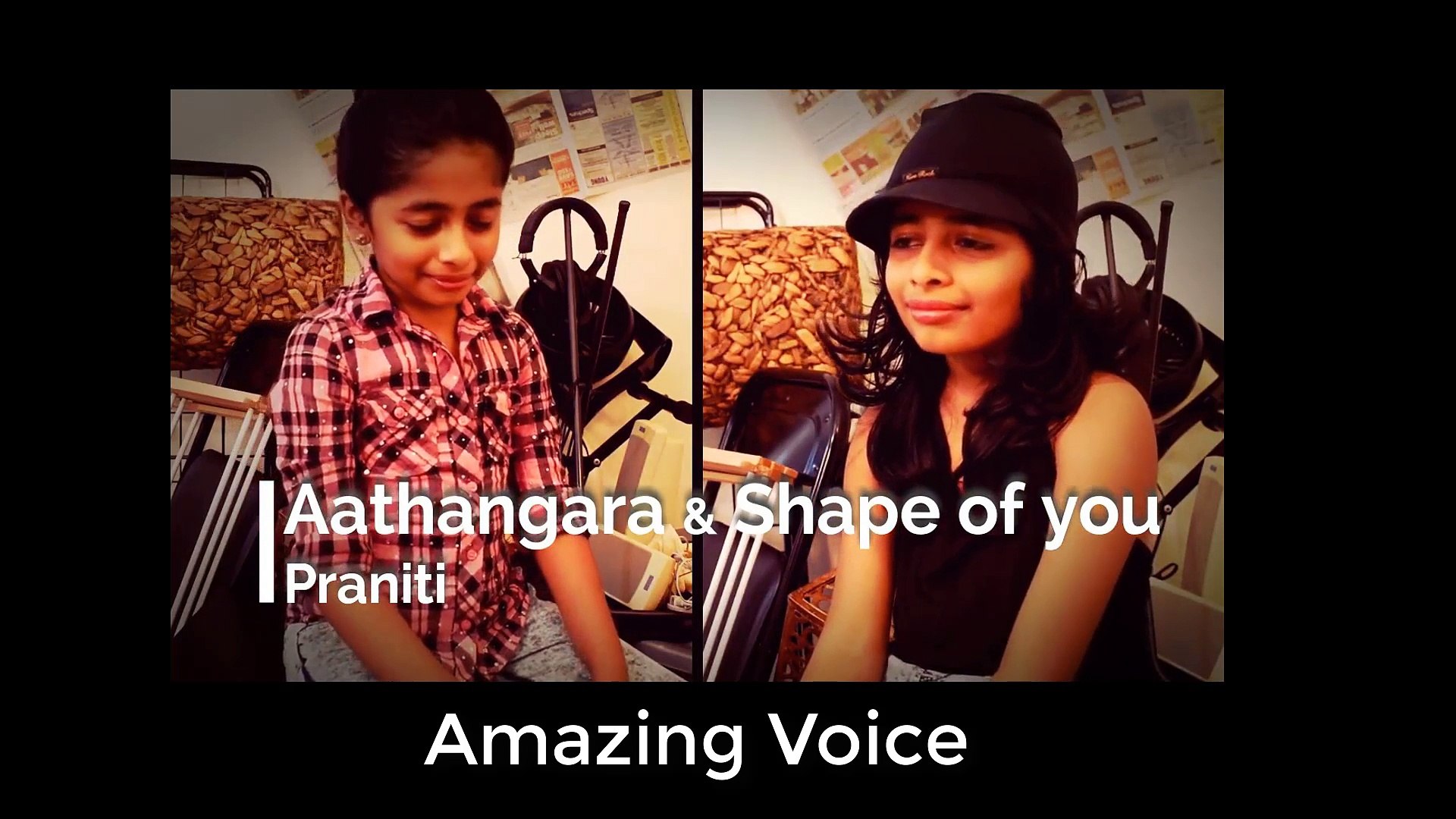 amazing voice girl singing ed sheeran shape of you and aathangaara orathil mashup