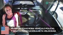 Persecución policial: Mujer se quita las esposas y roba vehículo policial - TomoNews
