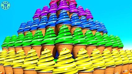 Learning Colors With 3D Ice Cream Pyramid For Kids Toddlers Babies