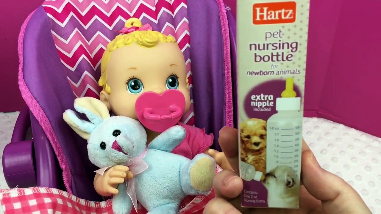 Feeding my Baby Alive Sip N Slurp Doll Drinks Orange Doll Juice in New Pet Bottle