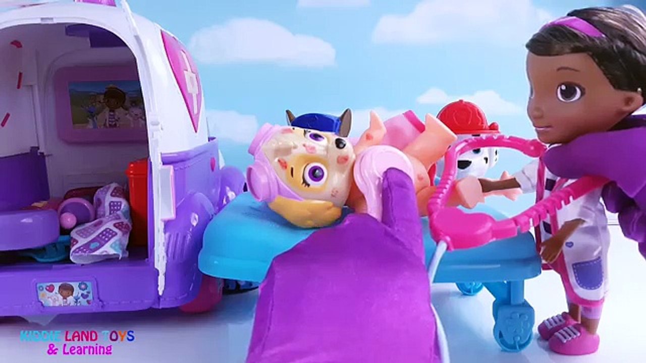 Paw Patrol Bee Stings Doc McStuffins Rescue Ambulance Baby Doll Potty Training Best Pretend Play Vid
