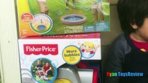 Family Fun with Bubble Fun Pond Bubbles Lawn Mower and Gazillion Bubble Hurricane Machine Kids Video