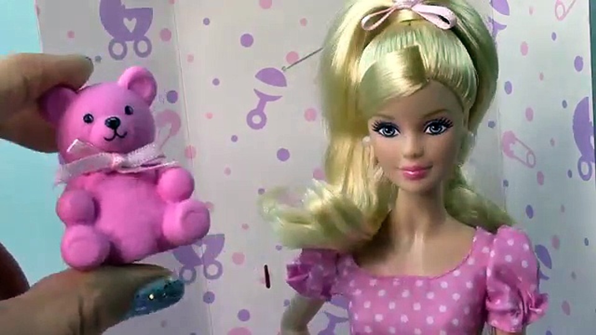 Its A Girl Barbie Doll Collectors Pink Teddy Bear New Born Baby Mattel  Unboxing Toy Revie - Dailymotion Video