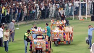 Shahid Afridi bidding farewell to Pakistan fans during Independence Cup at Gaddafi Stadium, Lahore