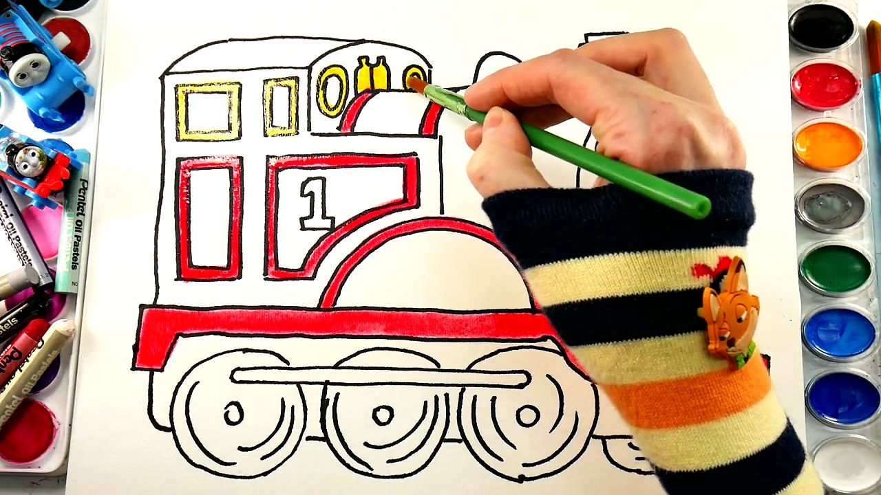 Coloring with Thomas and Fiends How to Draw Thomas the Tank Engine Learning Coloring Page