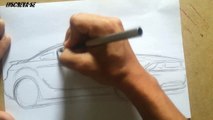 Como Desenhar um carro (Mustang GT 500) How to draw cars