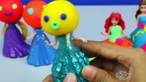Play Doh Sparkle Disney Princess Dresses Ariel Elsa Belle Rapunzel Cinderella Magiclip
