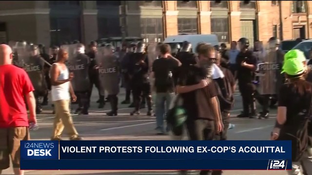 i24NEWS DESK | Violent protests following ex-cop's acquittal | Saturday, September 16th 2017