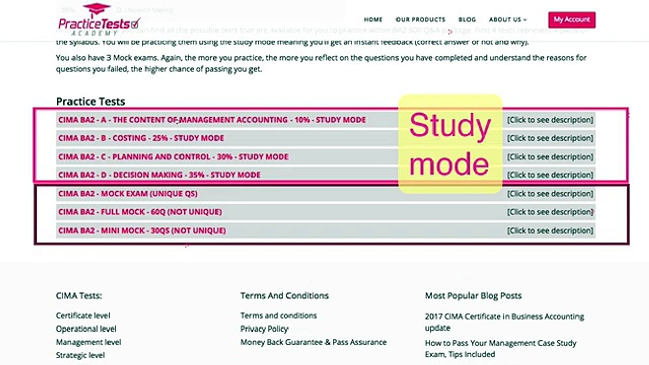 Walkthrough of BA2 PTA tool-practice tests academy