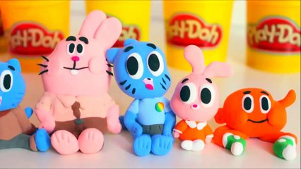 Learn to make Gumballs family with Play Doh from the Amazing World of Gumball