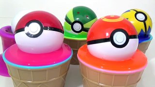 Learn Colors with POKEMON GO SLIME and ICE CREAM Cup Toy Surprises IRL