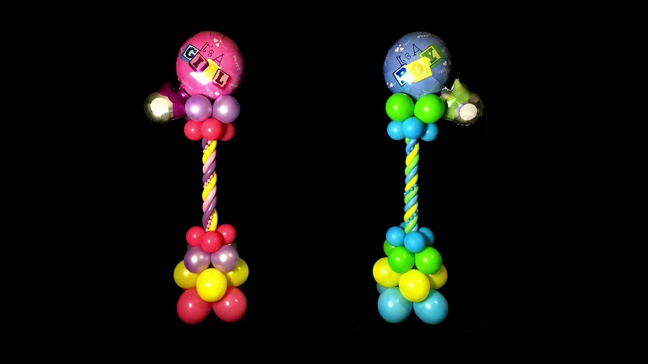 Baby Shower Balloon Columns Tutorial - Decoration Idea