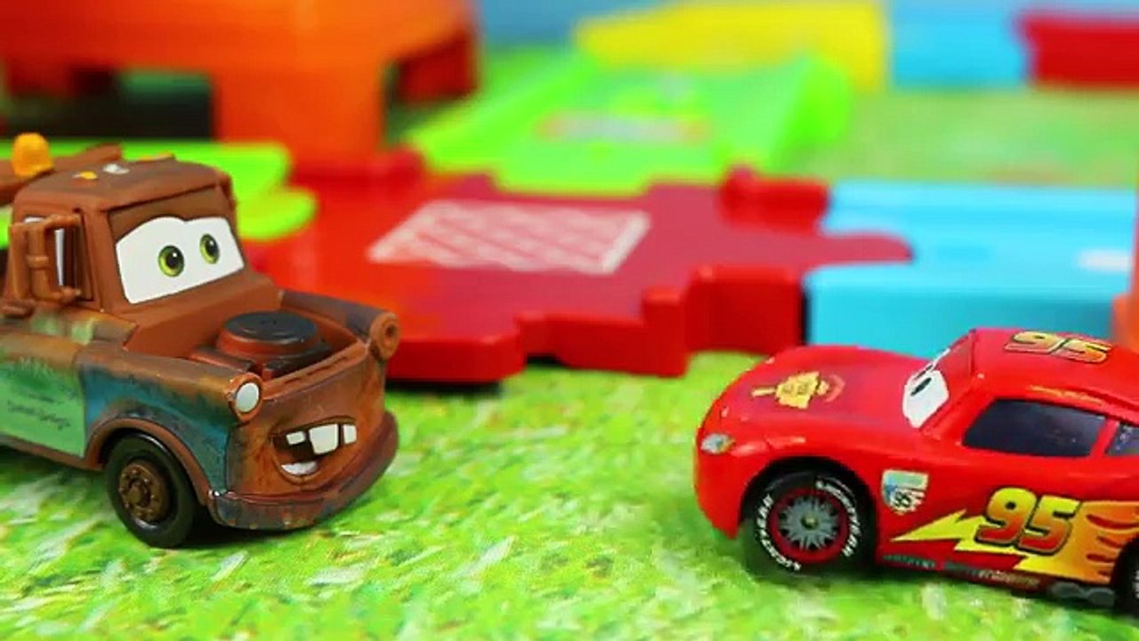 Disney Cars Mater and Lightning McQueen on the V-Tech Fire Station Go Go Smart Wheels Revi