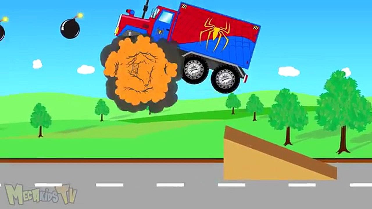 Batman SuperMan SpiderMan Hulk Big Trucks - Monster Trucks For Kids