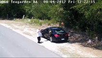 Un homme filmé par la police en train d'abandonner son chien.