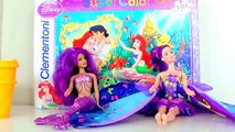 Disney Barbie Mariposa Doll and Barbie Mermai tea party play doh sweets treats and sea shells gift
