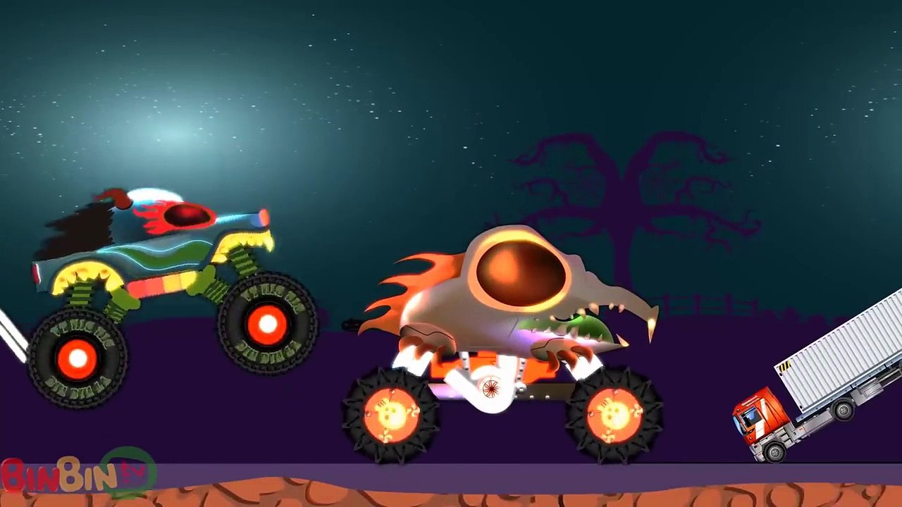 Scary Trucks For Kids Halloween - Monster Trucks For Children Cartoon - Street Vehicles Cars
