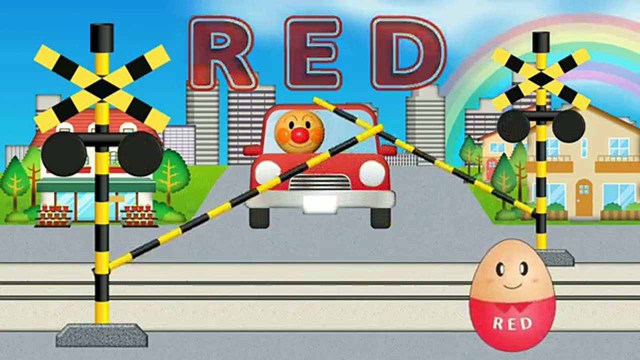 【たまごアニメ】いろんな色の電車とくるま♪ 色を英語で覚えよう！ アンパンマンおもちゃ / Learning Colors - Anpanman Toys