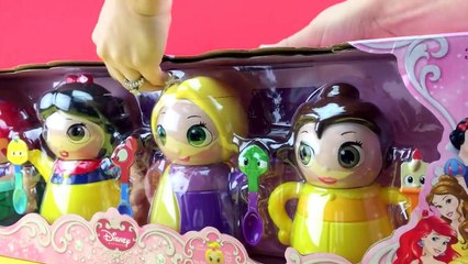 Disney Princess Baby Doll Q-Tea Playset for Babies Rapunzel Ariel Belle Snow White Toy Video