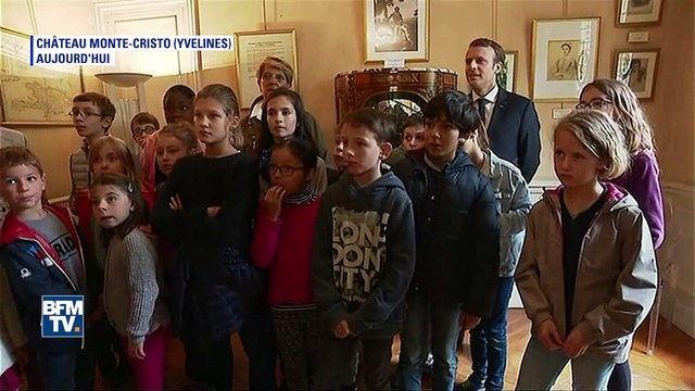 Macron visite le château de Monte-Cristo auprès des enfants