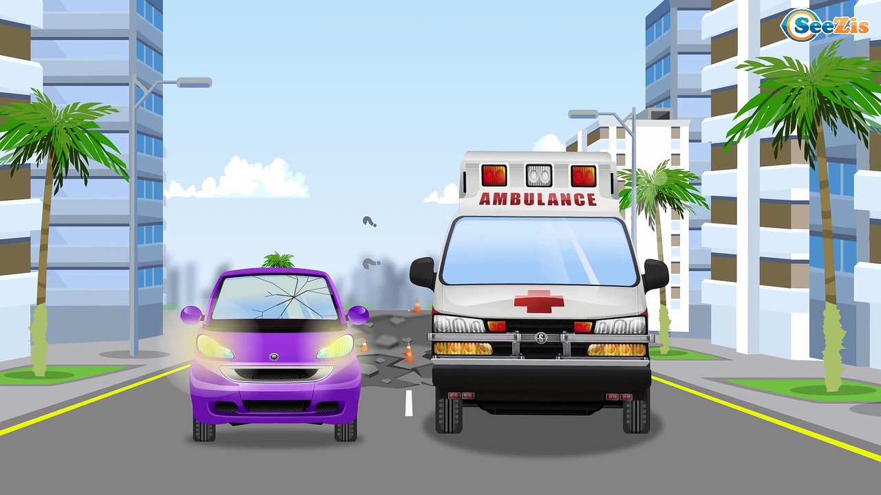 The Ambulance - Emergency Vehicles Cartoon - Video for children - Cartoons for kids Part 3