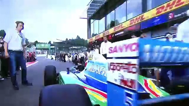 Mick Schumacher drives his father's 1994 Benetton F1 2017 Belgium GP