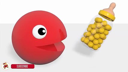 Learn Colors With Pacman Milk Bottle 3D for Kids Toddlers | Learning Videos For Kids
