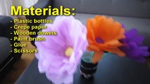 How to make giant flowers using plastic bottles - Recycling - EP - simplekidscrafts