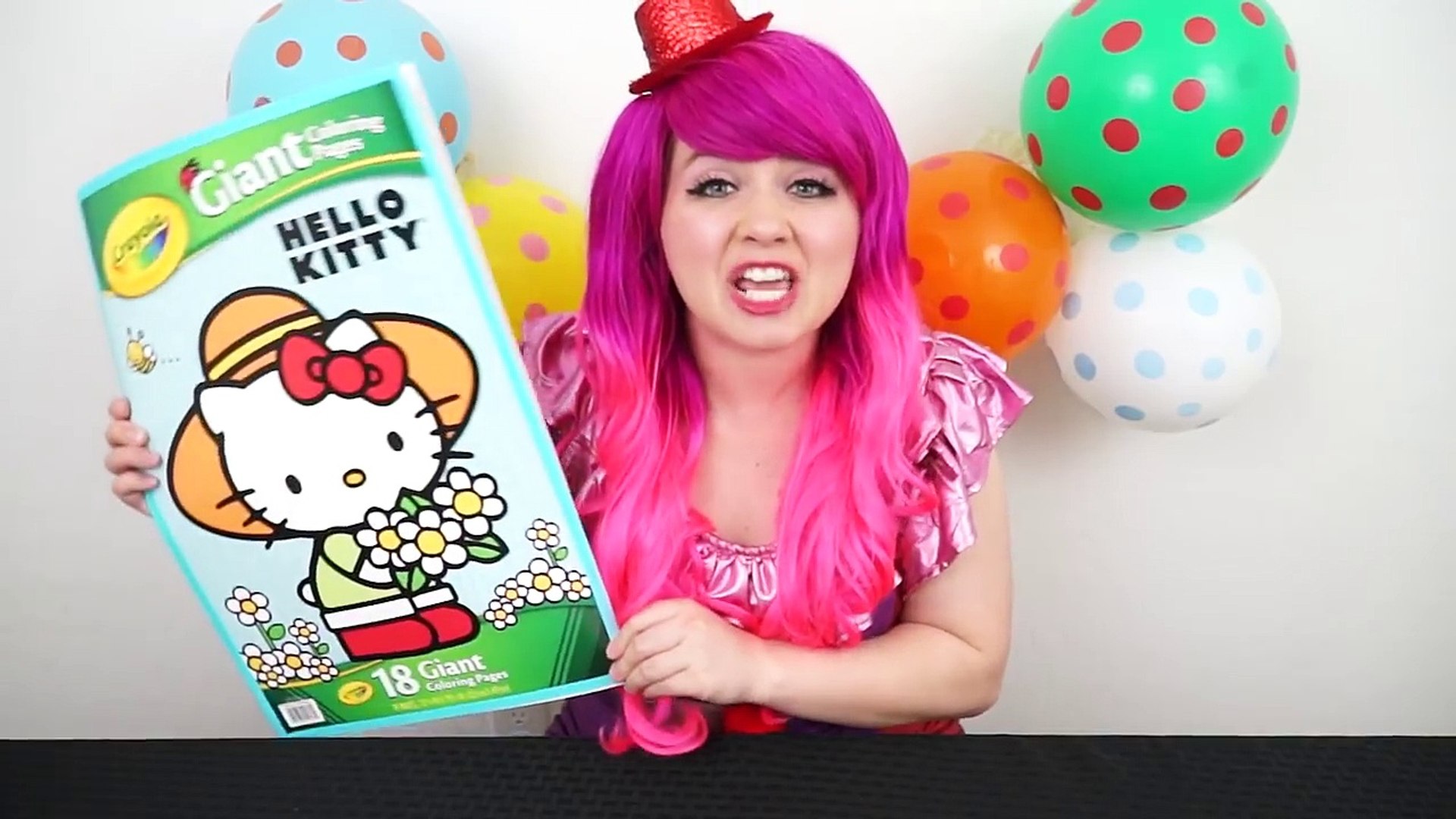Hello Kitty Valentines Day GIANT Coloring Book Crayola Crayons   COLORING  WITH KiMMi THE CLOWN