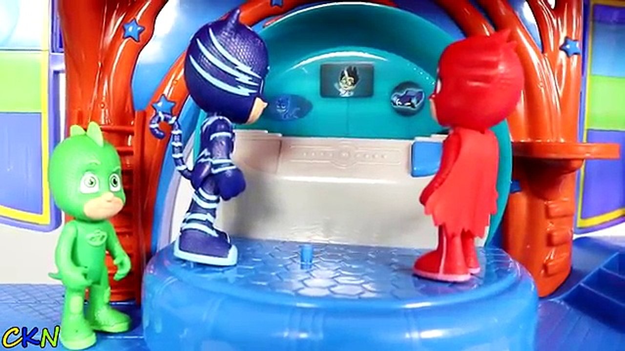 PJ Masks Headquarters Playset Toys Unboxing And Playing With Catboy Gekko Owlette MGT Toys