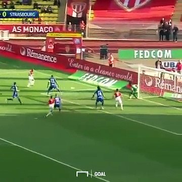 8 goals in 6 Ligue 1 games for Radamel Falcao, who puts Monaco 2-0 ahead against Strasbourg