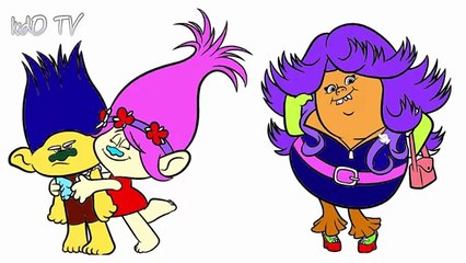 TROLLS VS BERGENS: Moxie Dewdrop & Smidge VS Bridget – Trolls Movie Coloring Pages DUEL fo