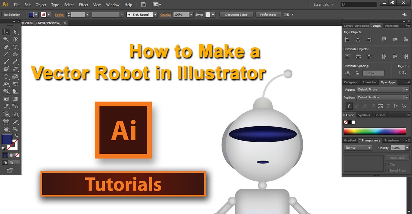 Learning Graphics Design /How to Make a Vector Robot in Adobe Illustrator